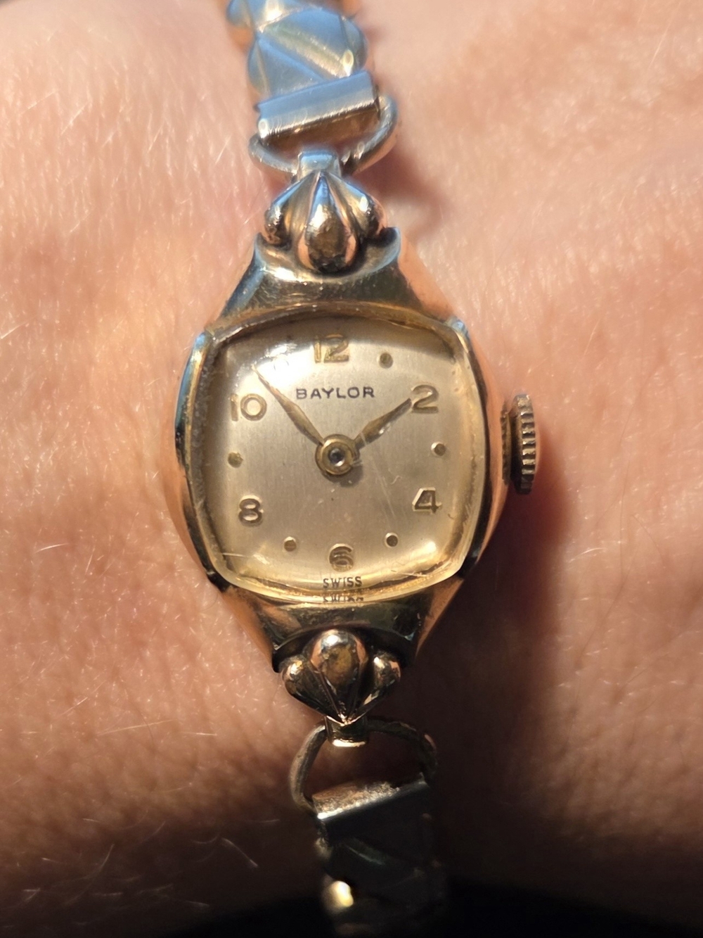 Vintage Baylor Swiss Cocktail Watch 10K RGP Bezel Parts Gold